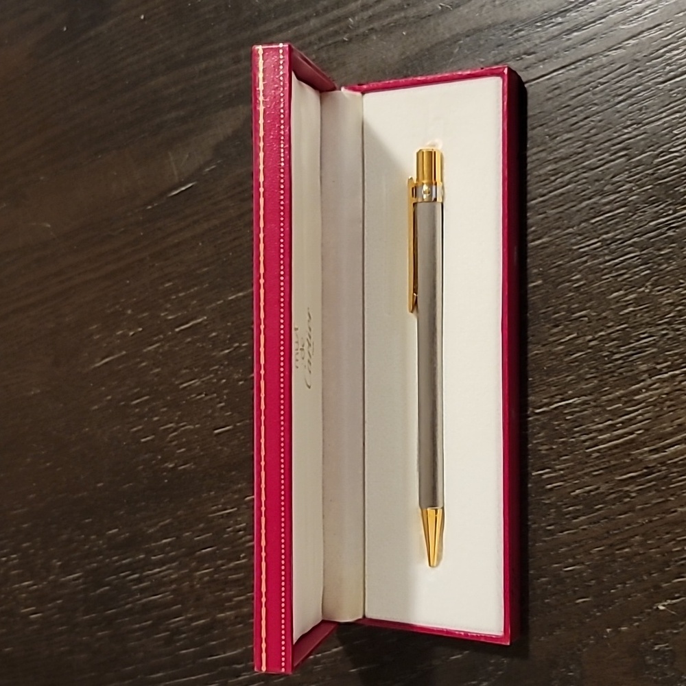 Cartier Goldtone and Silvery Metals Ballpoint Pen